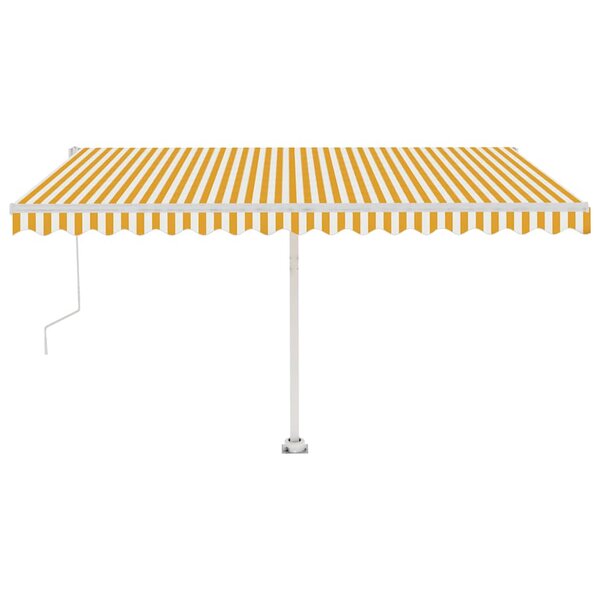 vidaXL Auvent automatique sur pied 450x300 cm Jaune/Blanc