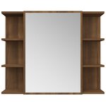 vidaXL Armoire à miroir de salle de bain Chêne brun 80x20 5x64 cm Bois