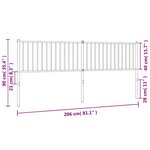 vidaXL Tête de lit métal blanc 200 cm
