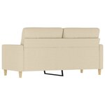 vidaXL Canapé à 2 places Crème 140 cm Tissu