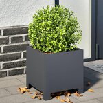 vidaXL Jardinières 2 Pièces anthracite 30x30x30 cm acier
