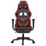 vidaXL Chaise de jeu de massage avec repose-pied Noir&Rouge Similicuir