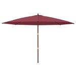 vidaXL Parasol de jardin avec mât en bois rouge bordeaux 400x273 cm