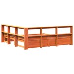 vidaXL Lit Bibliothèque avec stockage 2 Pièces Cire marron 200 x 200 cm