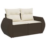 vidaXL Salon de jardin avec coussins 5 Pièces marron résine tressée