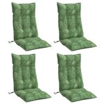 vidaXL Coussins de chaise à dossier haut lot de 4 modèle de feuille