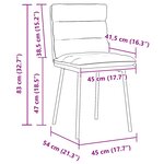 vidaXL Chaises à manger lot de 4 Gris foncé Velours