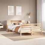 vidaXL Lit bibliothèque sans matelas 140x200 cm bois massif de pin
