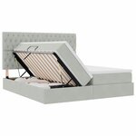 vidaXL Lit de Rangement avec matelas Gris clair 180 x 200 cm Velours