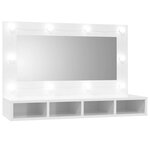 vidaXL Armoire à miroir avec LED Blanc brillant 90x31 5x62 cm