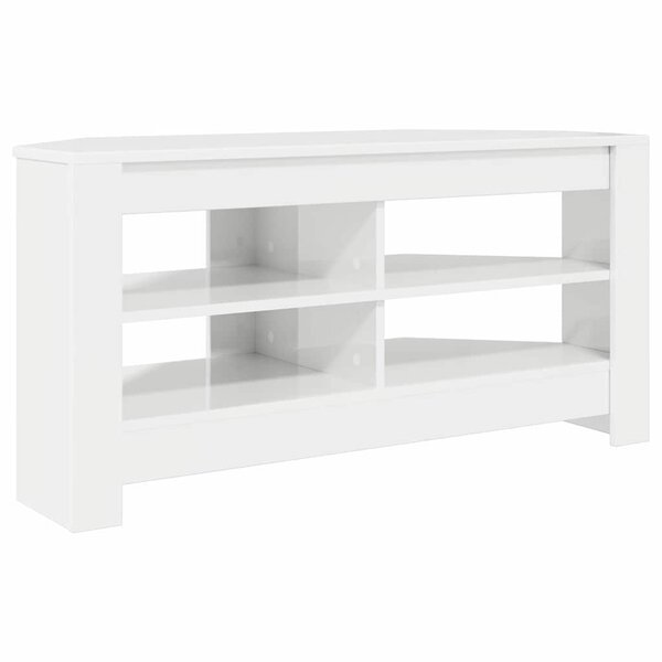 vidaXL MeubleTVd'Angle Blanc brillant 102 x 40 5 x 45 cm