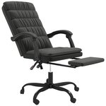 vidaXL Fauteuil inclinable de bureau Noir Velours