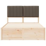 vidaXL Cadre de lit avec tête de lit rembourrée Taupe 120 x 190 cm