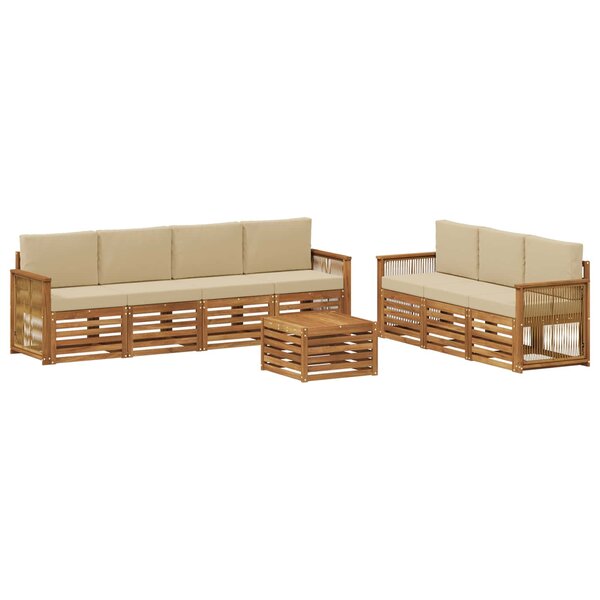 vidaXL Ensembles de canapés avec coussin 8 Pièces Bois d'Acacia Massif