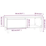 vidaXL Table basse Blanc brillant 90x50x36 5 cm Bois d'ingénierie