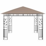 vidaXL Belvédère avec moustiquaire 3x3x2 73 m Taupe 180 g/m²
