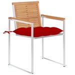 vidaXL Chaises de jardin lot de 6 avec coussins Bois de teck massif