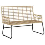 vidaXL Banc de jardin avec oreiller Noir  Anthracite 113 x 69 x 83 cm