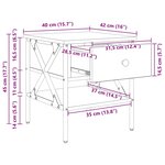 vidaXL Table de chevet avec tiroir 2 Pièces Chêne noir 40 x 42 x 45 cm