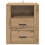 vidaXL Cabinet de chevet avec tiroir chêne artisanal 50 x 36 x 60 cm