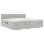 vidaXL Lit de rangement LED avec matelas Gris clair 200 x 200 cm