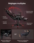 Fauteuil gaming chaise de bureau ergonomique pivotant dossier inclinable accoudoirs 3d repose-pieds support lombaire appui-tête capacité de charge 150 kg noir 12_0005919