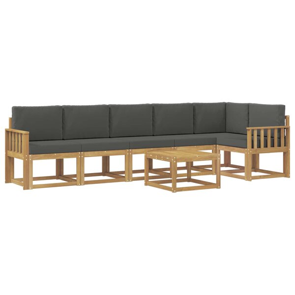 vidaXL Ensemble de canapés d'extérieur 7 pc Blanc et anthracite