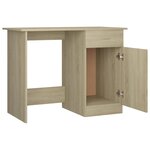 Bureau table poste de travail meuble d'ordinateur informatique étude chêne sonoma 100 x 50 x 76 cm bois d’ingénierie brun 02_0023634