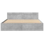 vidaXL Cadre de lit avec tête de lit gris béton 200x200 cm