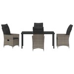 vidaXL Ensemble de salle à manger pour jardin 5 Pièces Gris Poly rotin