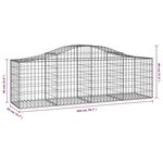 vidaXL Paniers à gabions arqués 8 Pièces 200x50x60/80 cm Fer galvanisé