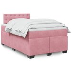 vidaXL Sommier à lattes de lit avec matelas Rose 120x200 cm Velours