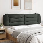 vidaXL Coussin de tête de lit Hvar gris foncé 200 cm tissu