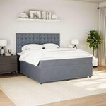 vidaXL Sommier à lattes de lit et matelas Gris foncé 180x200cm Velours
