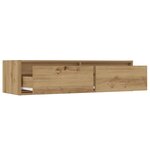 vidaXL Meuble TV avec lumières LED chêne artisanal 100X35 5x25 cm
