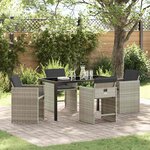 vidaXL Ensemble de salle à manger pour jardin 5 Pièces Gris clair