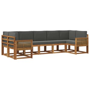 vidaXL Ensemble de canapés d'extérieur 7 pc Naturel et Anthracite