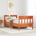 vidaXL Cadre de lit sans matelas cire marron 90x190 cm bois pin massif