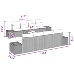 vidaXL Ensemble de canapé de jardin 9 Pièces Beige Rouge 55 x 55 x 37 cm