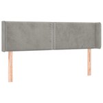 vidaXL Tête de lit avec oreilles Gris clair 147x16x78/88 cm Velours