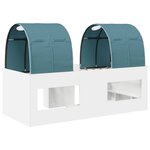 vidaXL Lit avec Tunnel 4 Pièces Blanc et bleu clair Bois d'ingénierie
