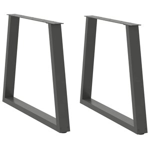 vidaXL Pieds de table à manger en forme de V  2 pièces  anthracite  70 x (72-73 3) cm  acier