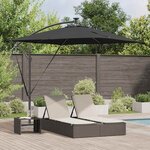 vidaXL Parasol banane à mât déporté Noir 249 x 249 x 250 cm