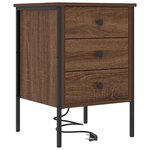 vidaXL Cabinet de chevet 2 Pièces Chêne marron 42 x 41 x 61 cm