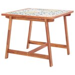 vidaXL Table à manger de jardin 88x88x75 cm plateau carrelage