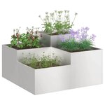 vidaXL Cache-pot de jardin Argent 100 x 100 x 48 cm Acier inoxydable