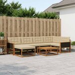 vidaXL Ensemble de canapés d'extérieur 7 Pièces Naturel et Beige