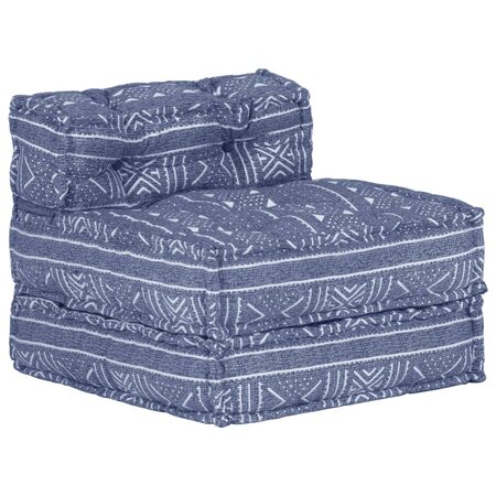 vidaXL Pouf modulaire Indigo Tissu