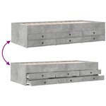 vidaXL Lit de jour avec tiroirs sans matelas gris béton 100x200 cm