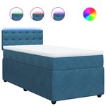 vidaXL Sommier à lattes de lit avec matelas bleu 100x200 cm